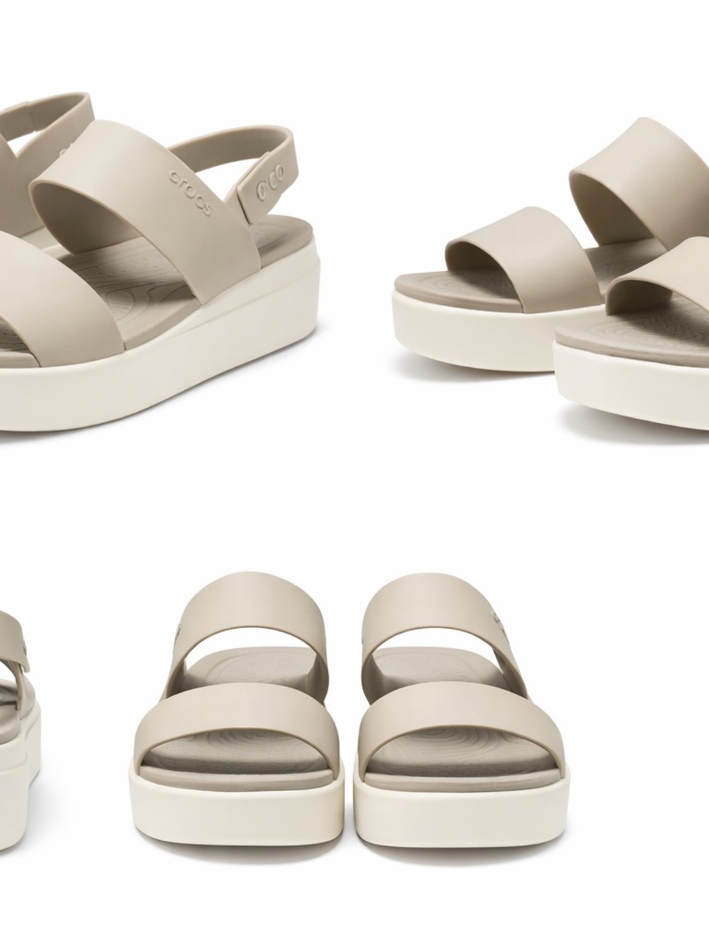 CROCS Women’s Two-Strap Platform Sandal in Light Taupe